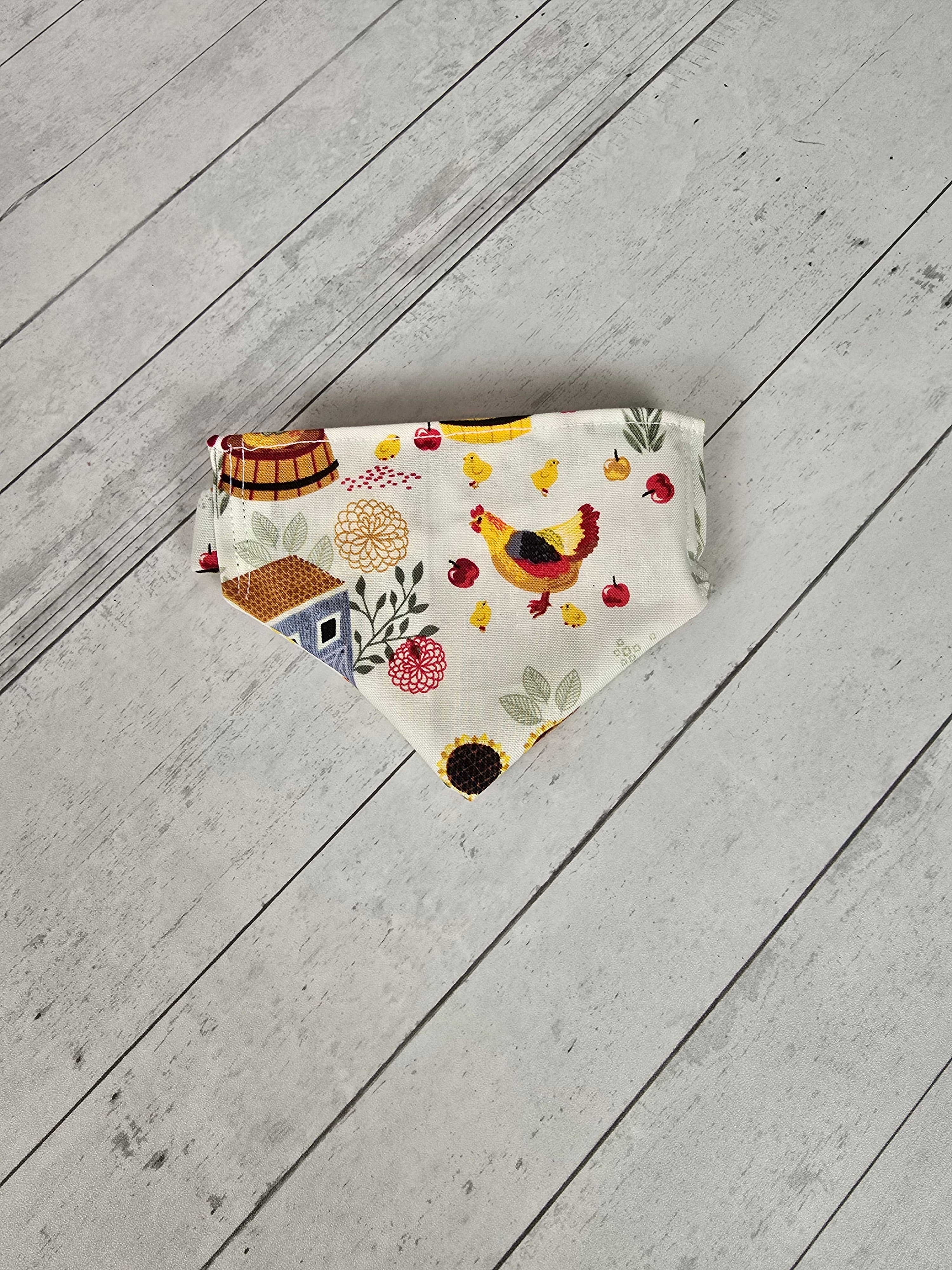 Dog Scrunchie Bandana - Chickens - XS